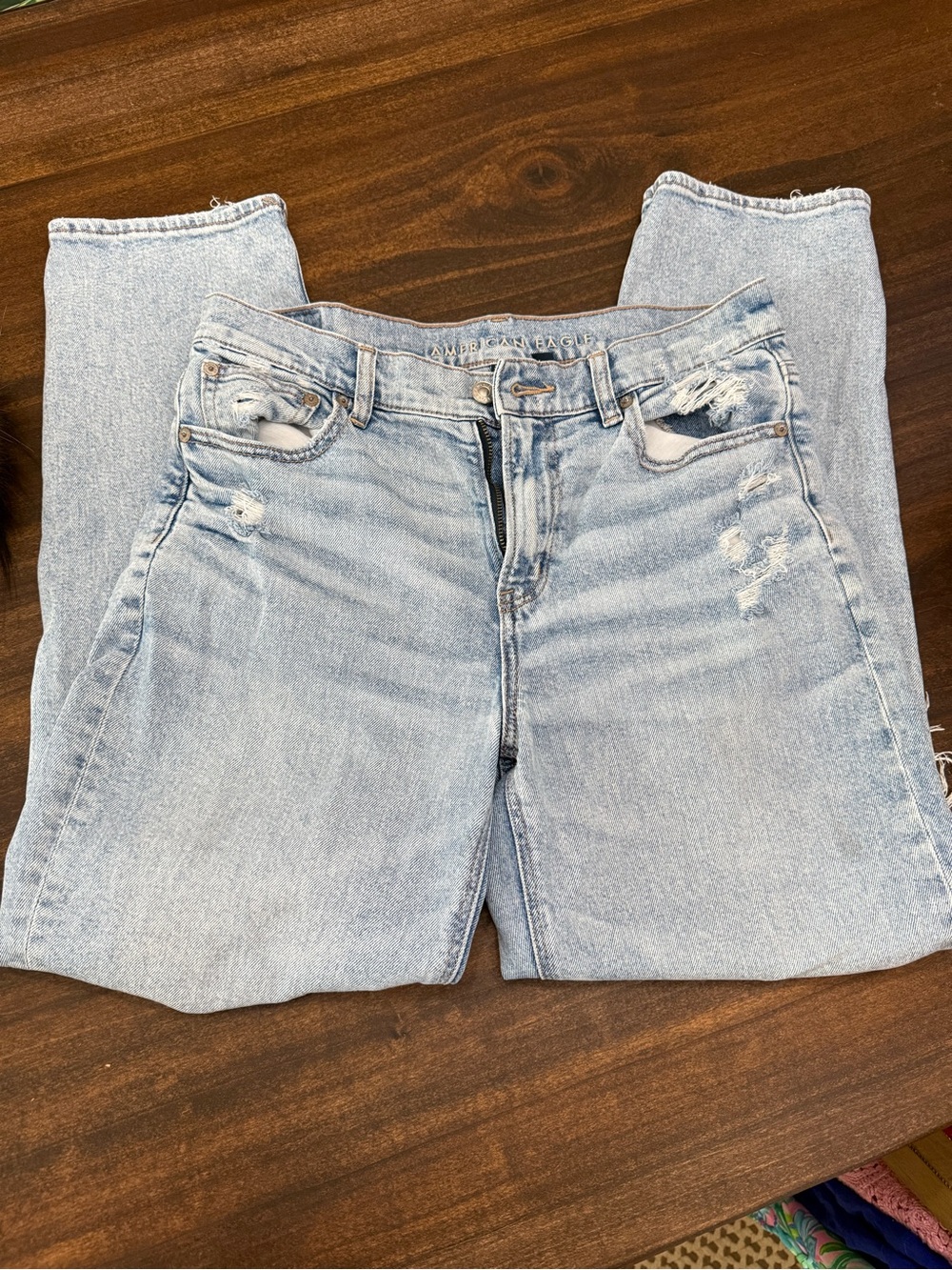 American Eagle Outfitters Light Blue Straight Leg Jeans